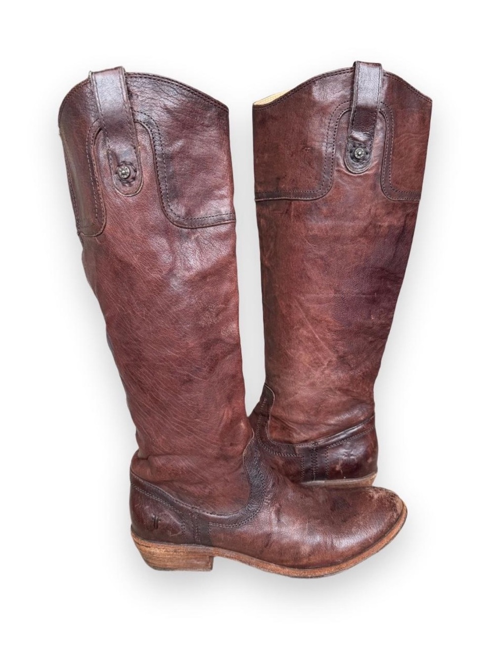 VTG Women's Frye Brown Leather Carson Riding Button Boots Sz 8 B 77204